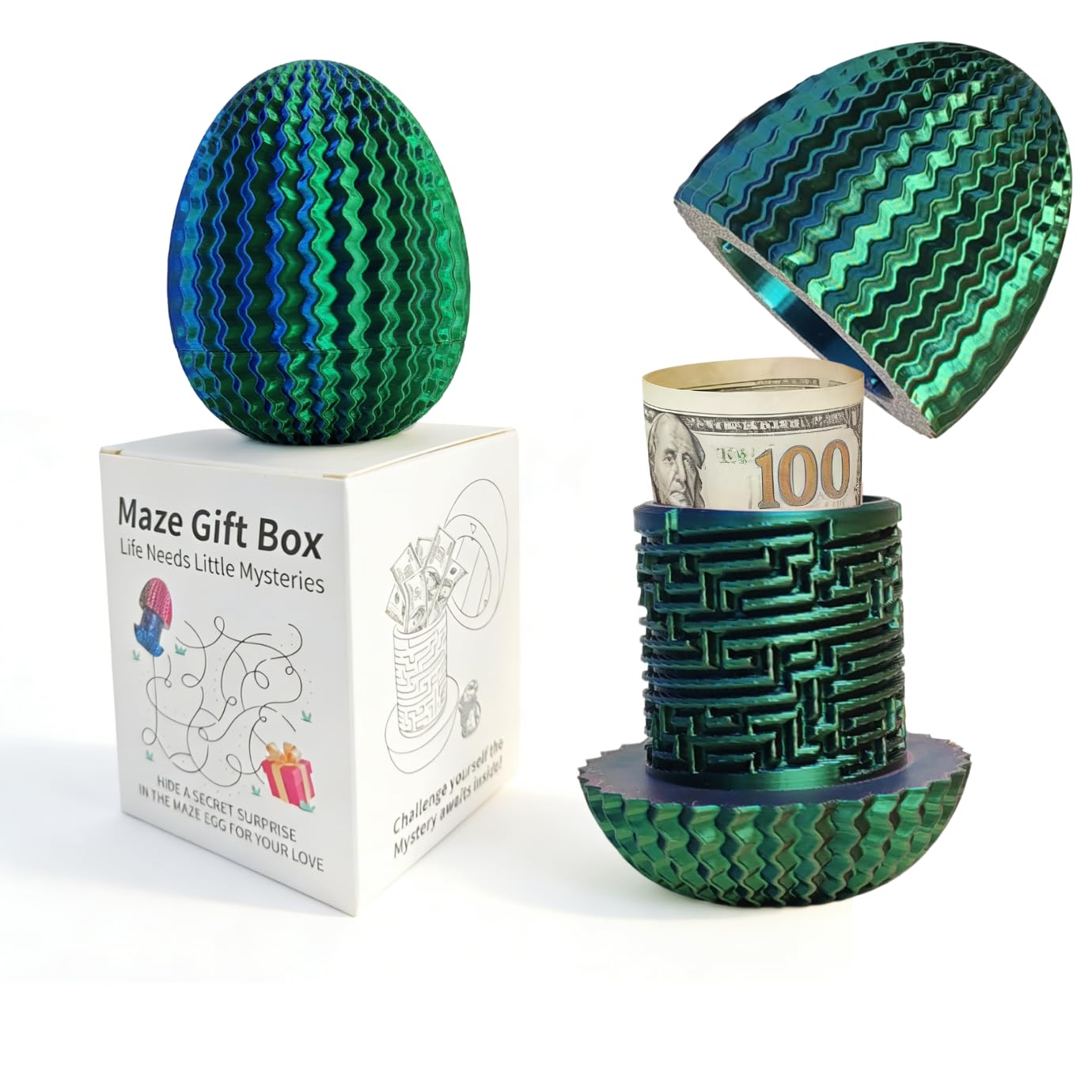 Amazon.com: Mystery Egg Maze Box Gift, Money Puzzle Box for Cash